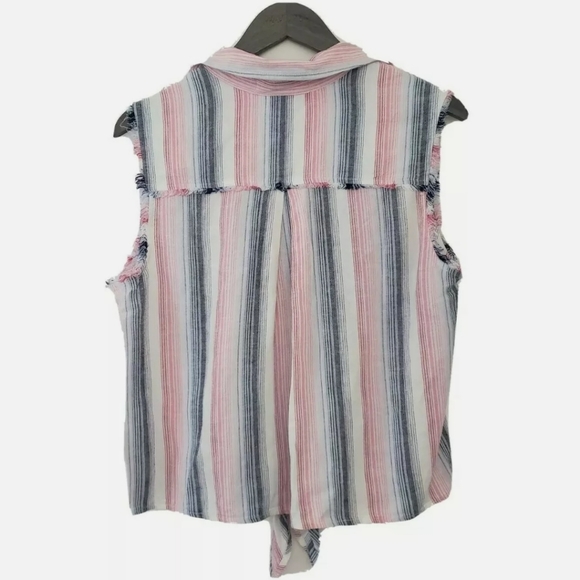Cloth & Stone Anthropologie Striped Frayed Top - Picture 3 of 8